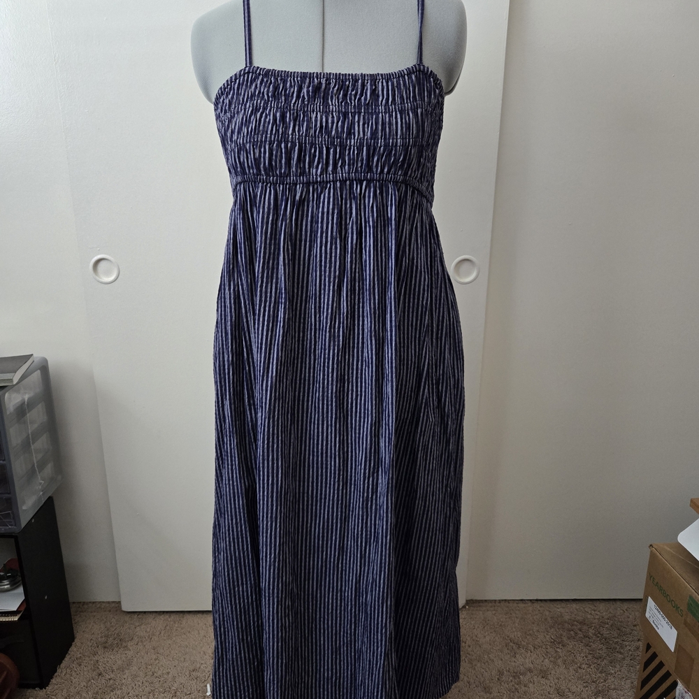 A New Day Blue Striped Maxi Dress Size M